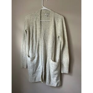 J. Crew Long Cardigan  Front Pockets XXS Academia Cozy Scandinavian Normcore